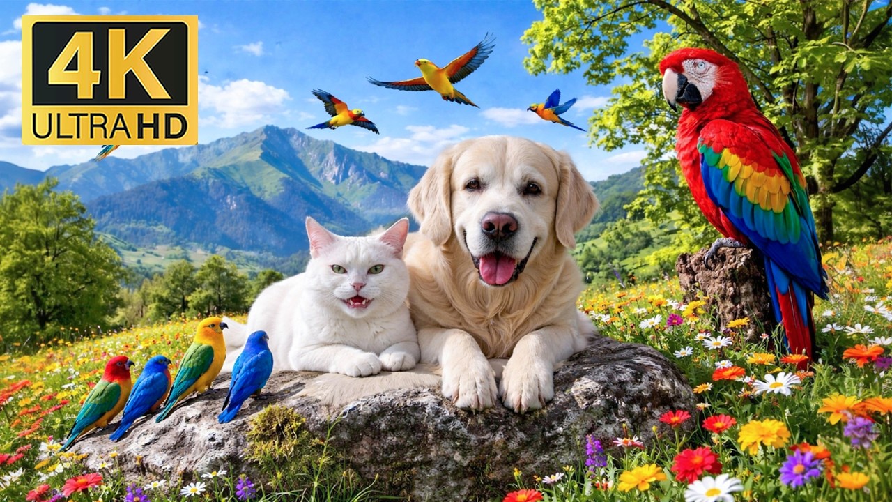 Cats & Dogs Go Into Trance Mode 😺🐶 | Relaxing Bird TV That Works FAST | 4K