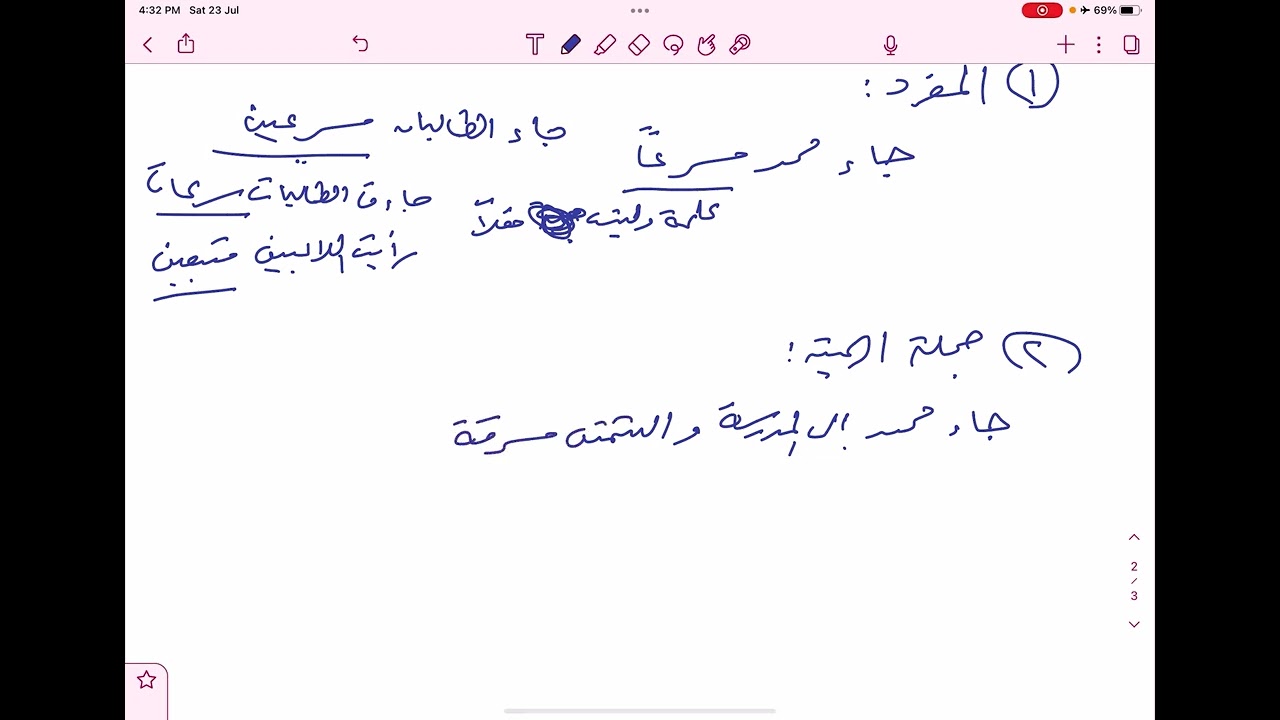 الحال ـ الكفايات اللغوية ثانوي ـ الكتاب الثاني