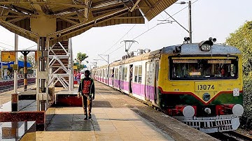 [4K] Old EMU local train entered on the beautiful Jhapandanga station || Indian Railway