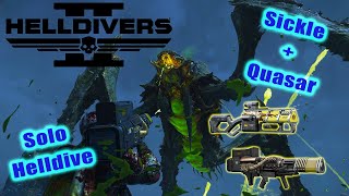 Helldivers 2 - Bringing The Heat (Sickle + Quasar Cannon) (Solo Helldive)