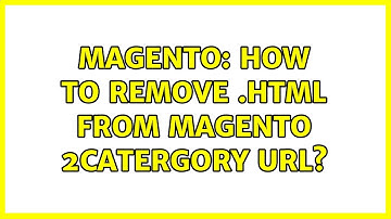 Magento: How to remove .html from Magento 2catergory url?