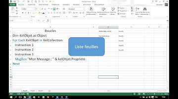 Formation Excel n°45 - VBA 2 : Boucle For Each - Next et MsgBox