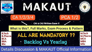 What is CA & PCA❓// Backlog vs Yearlag // MAKAUT Official Rules #makaut #ca #pca #backlogs #semester