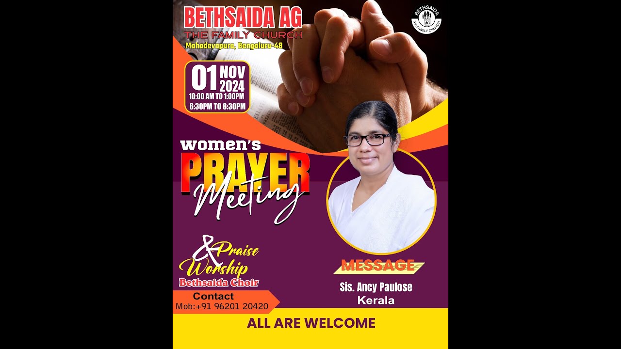 Malayalam Special Woman's Prayer Service | Sis. Ancy Paulose | 01.11.2024 | Session 2