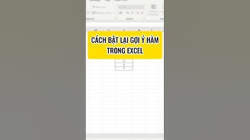 Cách bật lại gợi ý hàm trong excel 🥰🥰🥰