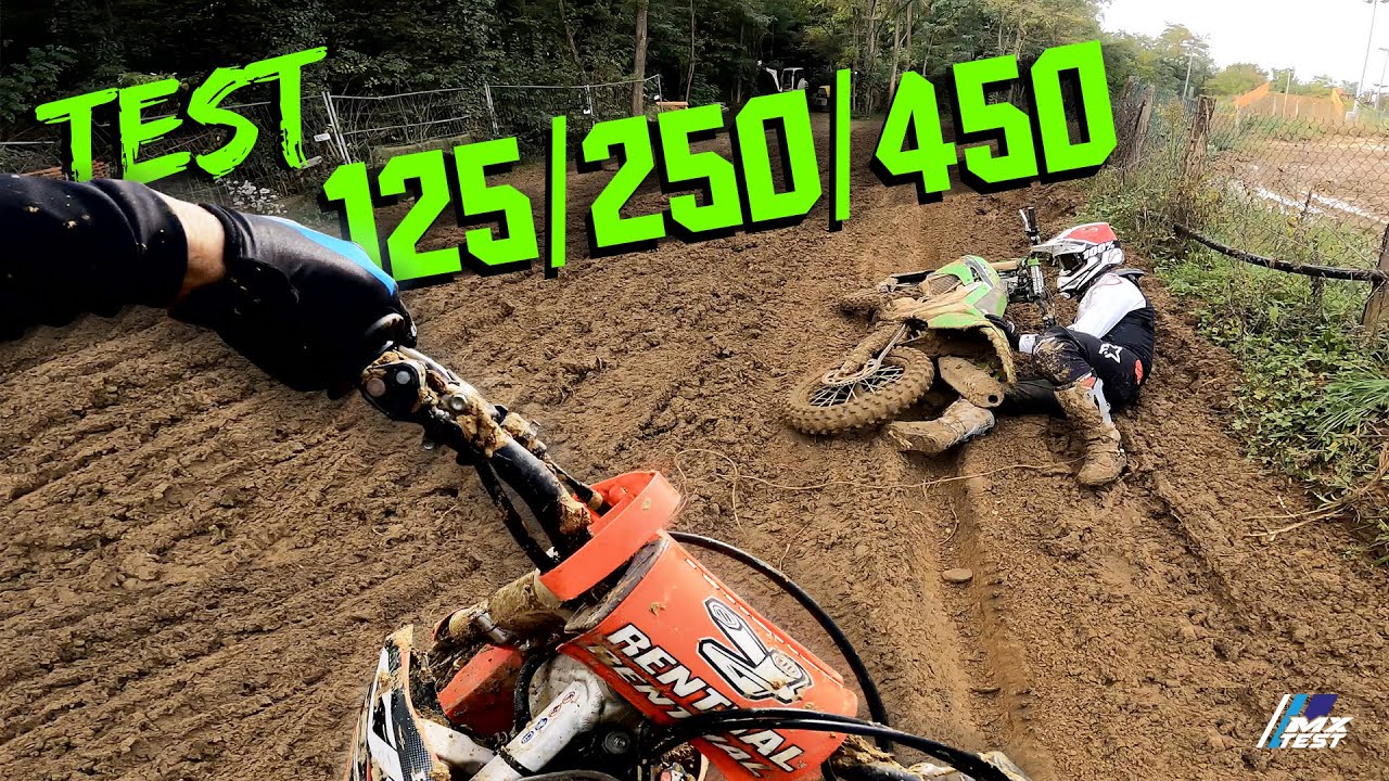 Test 125, 250 et 450 MOTOCROSS dans la boue !!!