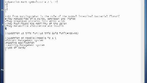Moodle 1.9.3 - GIFT Formatting