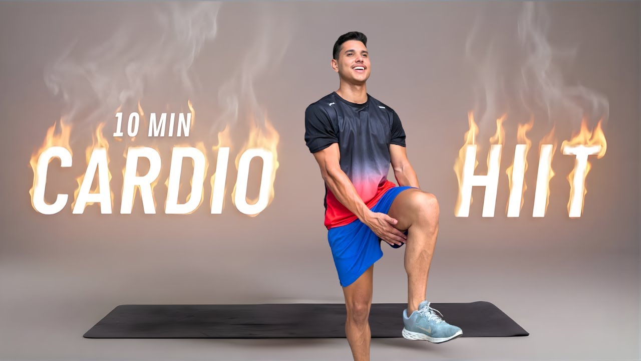TREINO CARDIO HIIT DE 10 MIN para perder 497 calorias rápido, sem equipamentos e em casa