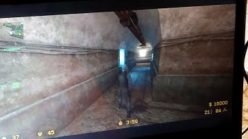 Watching my friend play CS:Source while trolling bots.