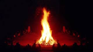 Enchanting Bonfire Drum Circle at Night: Tribal Rhythms and Night Ambience