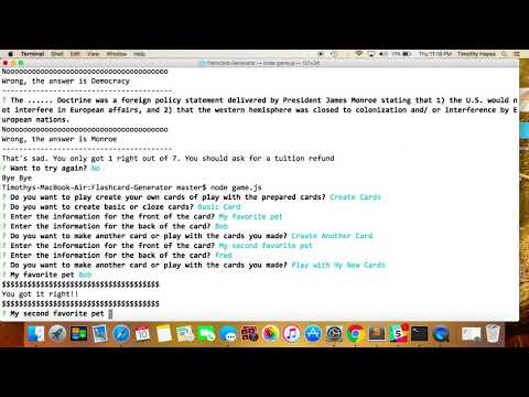 Flashcard Generator Demo