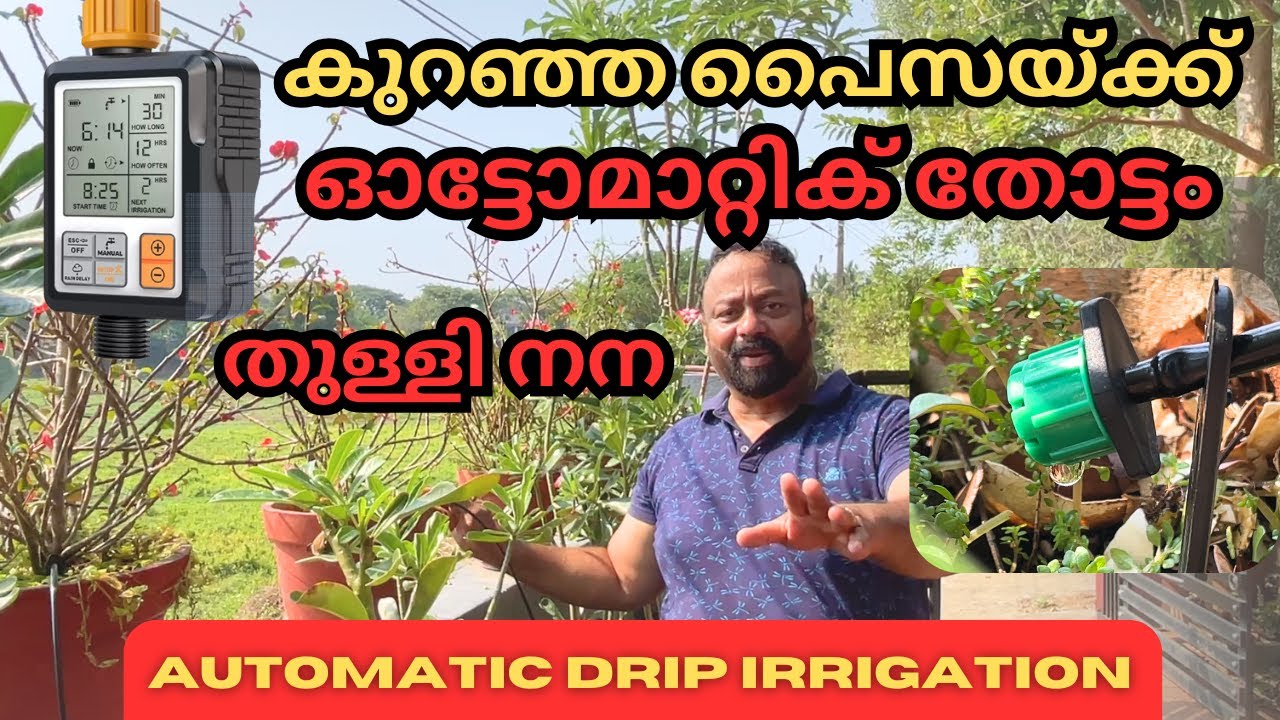 കുറഞ്ഞ പൈസയ്ക്ക്  ഓട്ടോമാറ്റിക് തോട്ടം തുള്ളി നന | Automatic Drip Irrigation System |DIY|Malayalam