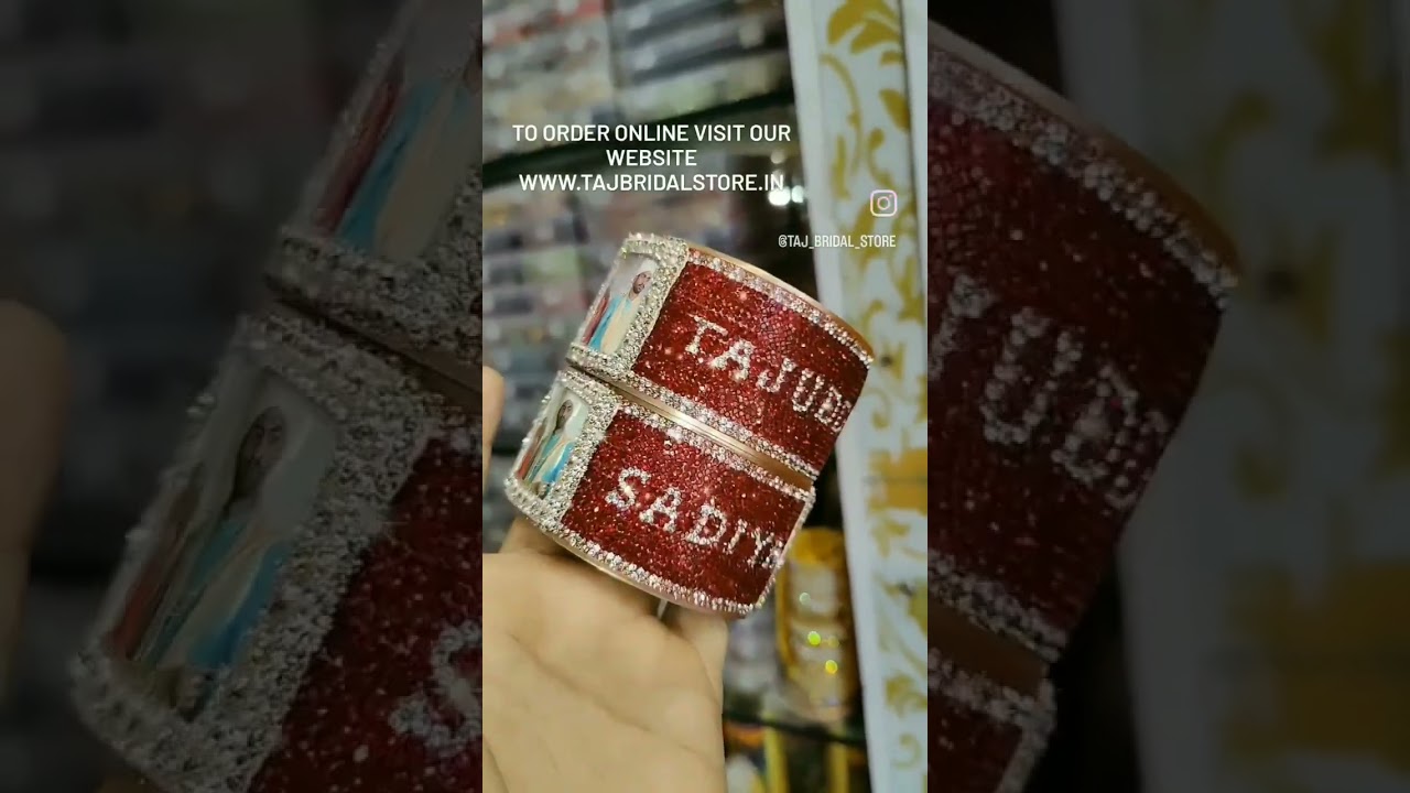 name and photo bangles pair | bridal bangle pair 