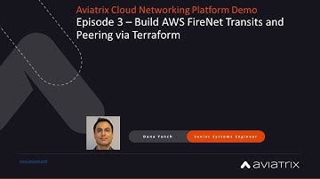 E3 Aviatrix Demo - Build AWS FireNet Transits and Peering
