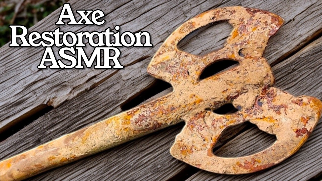 Rusty Axe Restoration ASMR | Satisfying Antique Axe Restoration From Heavy Rust to Razor Sharp