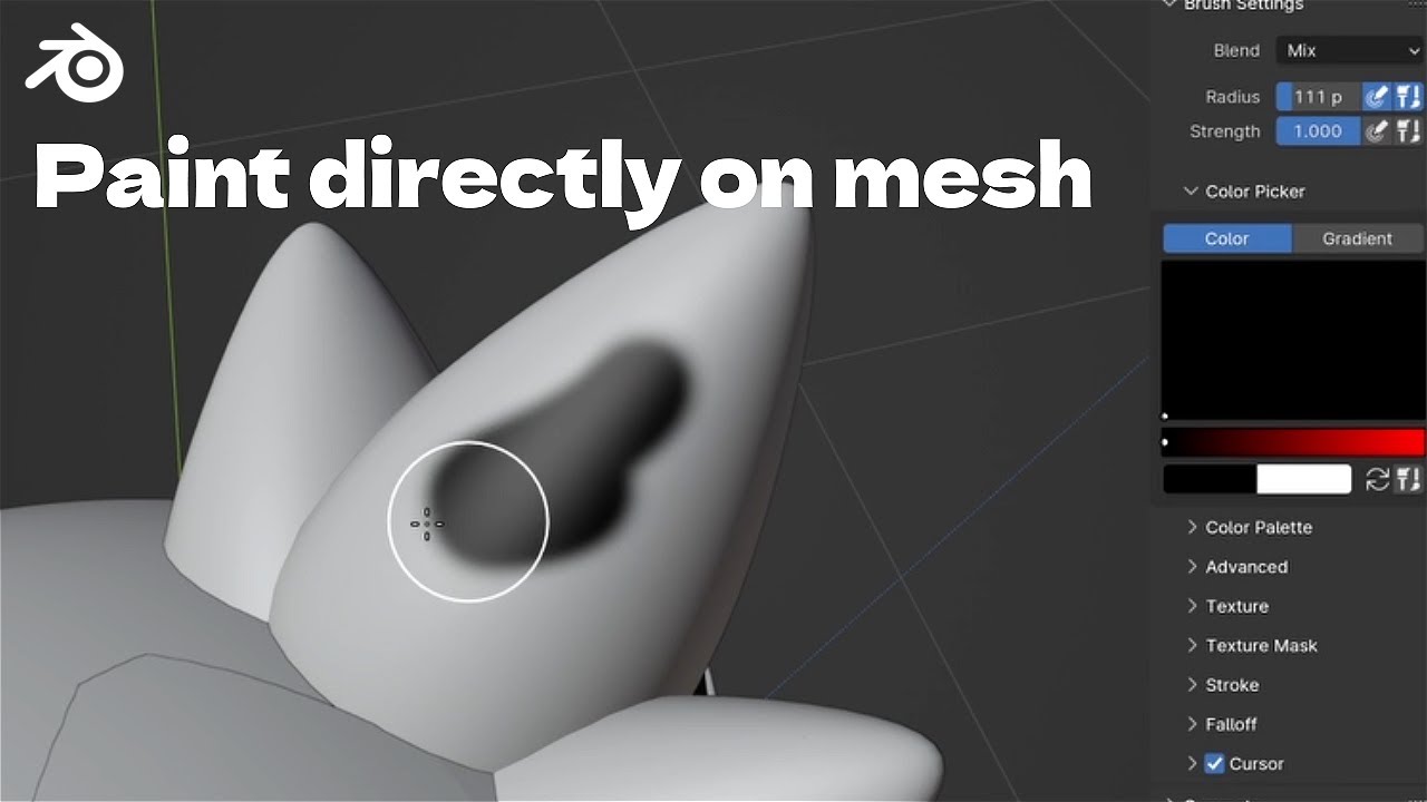 Quick Tips - Paint texture directly on mesh in Blender 4.0