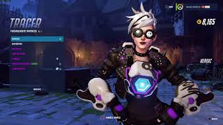 Overwatch: Tracer Ultraviolet Skin All Emotes, Poses, Intros & Weapons   First Person(Legendary)