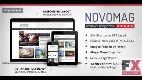 Preview NovoMag - Clean Magazine and Review HTML Template TF