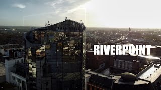 4K Drone view of Riverpoint building in Limerick - Ireland