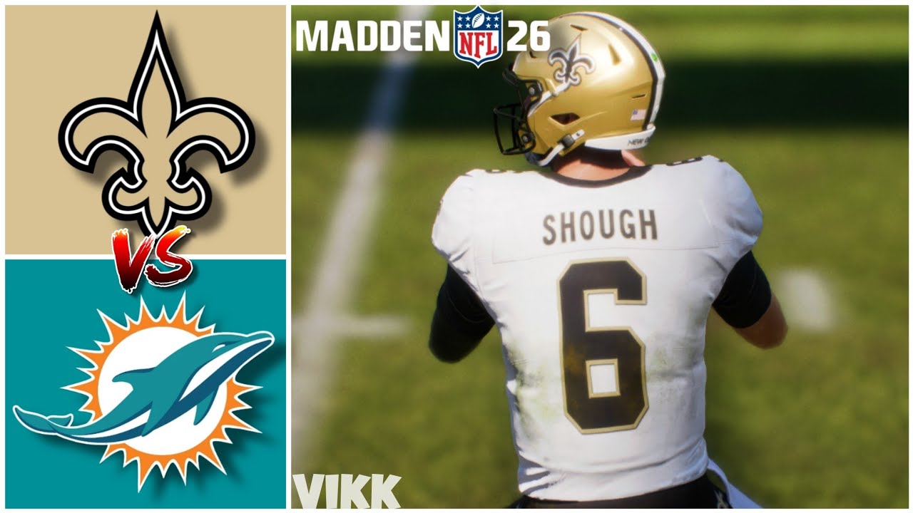 Saints vs Dolphins Week 13 Simulation (Madden 26) - YouTube