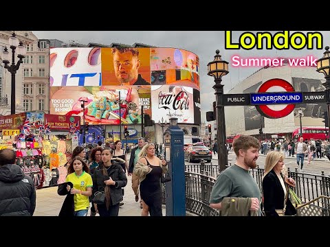 London City Tour 2024 | 4K HDR Virtual Walking Tour around the City | London Summer Walk 2024
