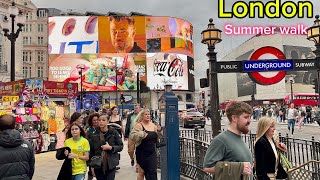 London City Tour 2024 | 4K HDR Virtual Walking Tour around the City | London Summer Walk 2024