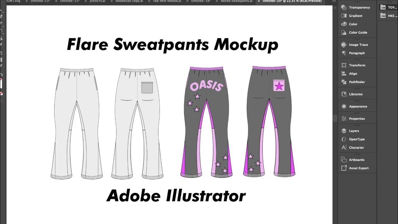 Flare Sweatpants Mock Up - YouTube