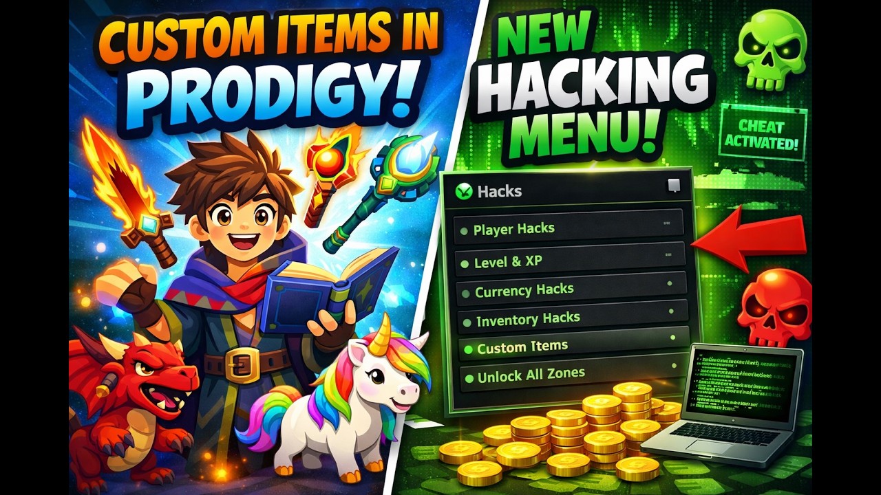 Custom items in prodigy and new hacking menu!!!!! - YouTube