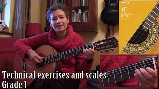 Technical Exercise and Scales -Trinity College London Classical Guitar Grade 1(From 2016 onwards)