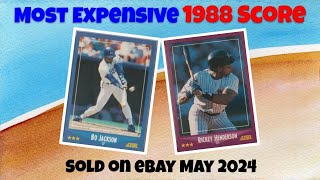 1988 Score Most Expensive eBay Sales Baseball Cards - May 2024