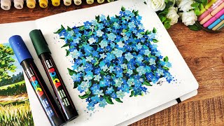 Cozy Art #26 | Acrylic Markers Flowers | Easy tutorial