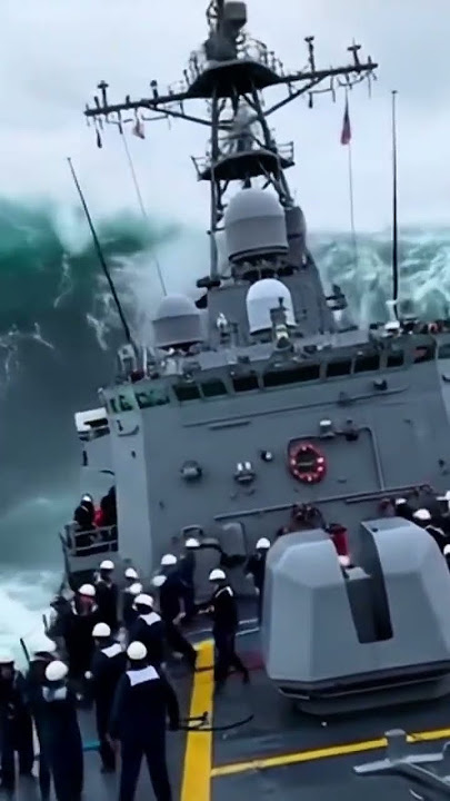 Kapal Perang Nyaris Terbalik Dihantam Gelombang Monster! 🌊⚓😱