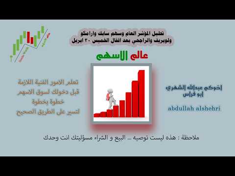 تحليل المؤشر العام وسهم سابك وارامكو ولوبريف والراجحي بعد اقفال الخميس 30 ابريل