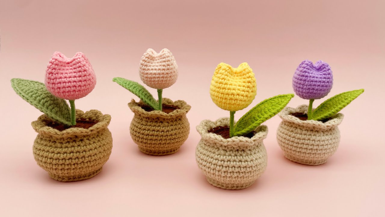 DIY Sunflower Daisy Lily Flower Crochet Knitting Kit Tulip Flower