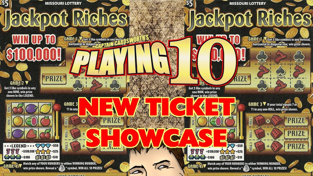 NEW TICKET SHOWCASE "JACKPOT RICHES" Playing10 Playing Missouri