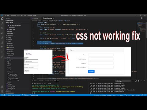 Auth pages not getting CSS in Laravel 8 | note working