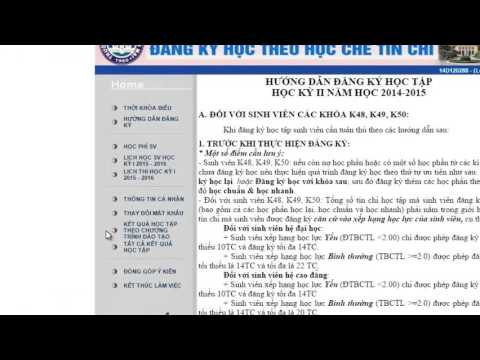 Video [ VCU - TCT ] Hướng dẫn đăng ký tín chỉ - YouTube
