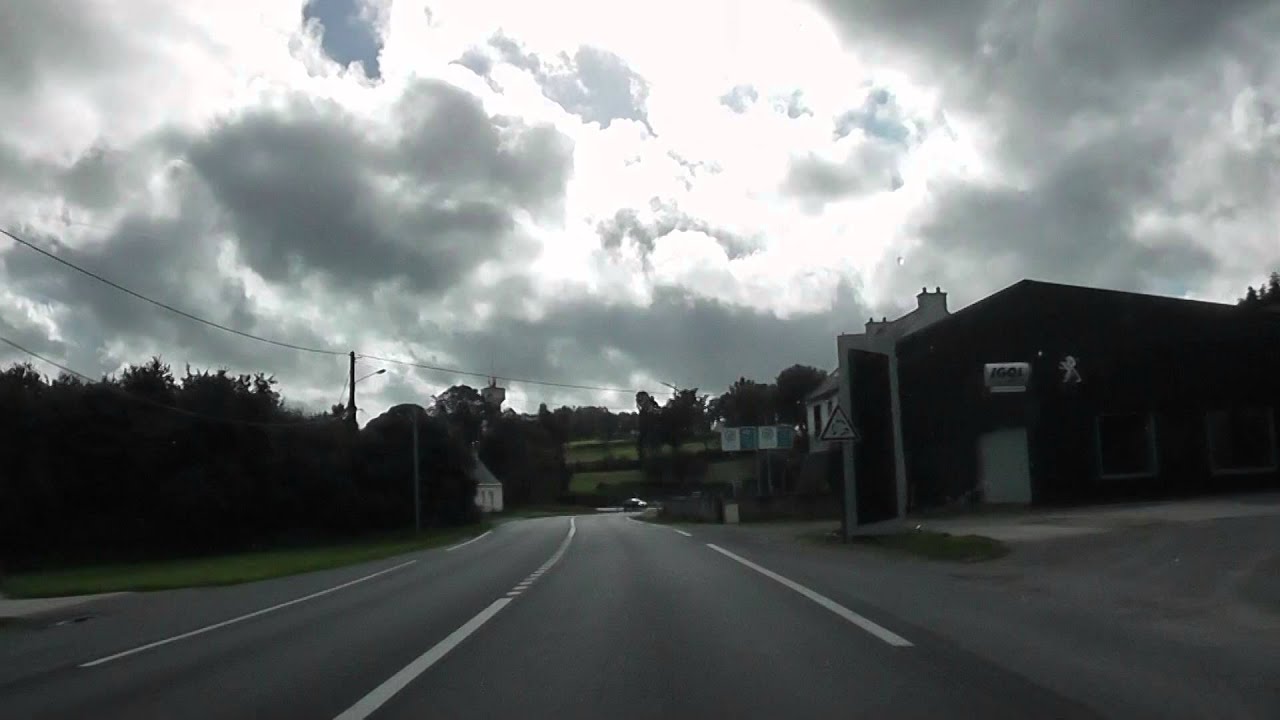 Driving On The D790 To The Bricomarché Store, ZA Goasnel, Rostrenen, Côtes d'Armor, Brittany, France