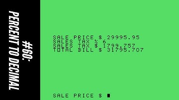 #60: Percent to Decimal (101 Programming Tips & Tricks for the TI-99/4A Home Computer)