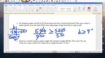 Inequalities Word Problems