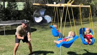 Dad builds backyard Ride for Triplets!