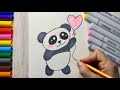How to draw A Cute Panda Easy Drawing and Coloring for kids and Toddlers