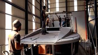First test folding SkyBridge roof on XPM78-01 Mobius