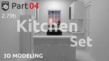 3D Modeling Kitchen Set in Blender 2.79 Cycles Render - Part 04