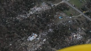 Aerial view of Alabama tornado destruction