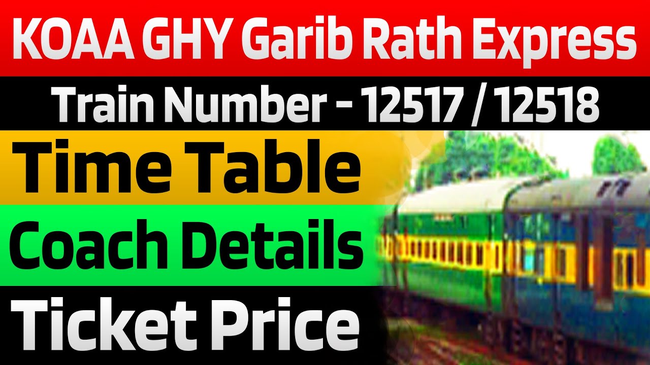 Kolkata Guwahati Garib Rath Express Train Time Table and Ticket Price