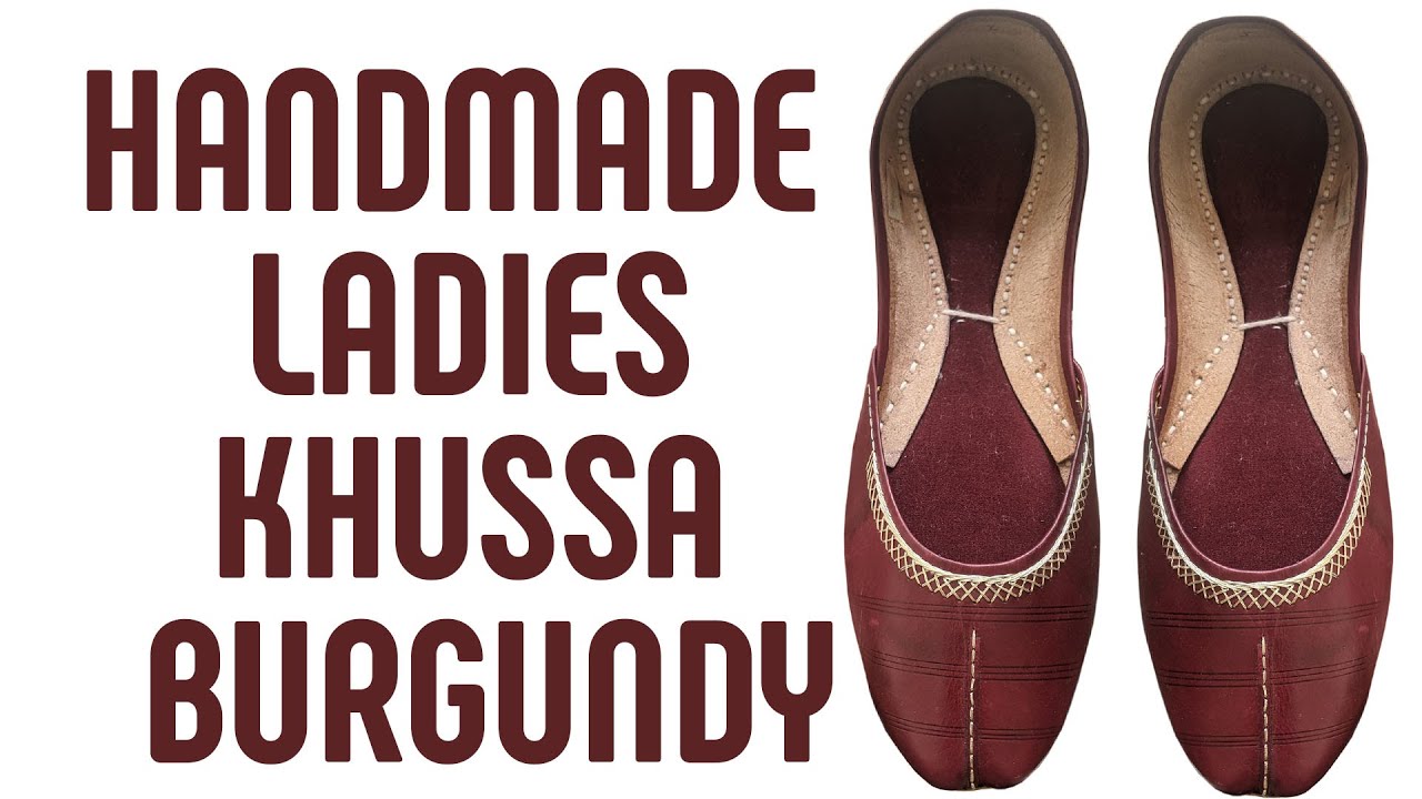Nelibar - Handmade All Leather Ladies Khussa Burgundy