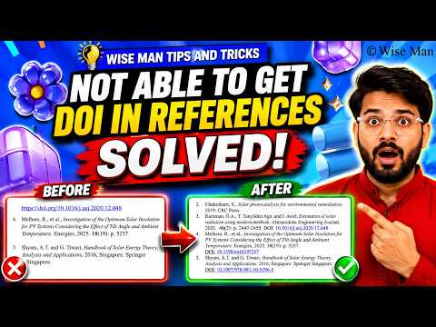 Not Able to Get DOI In References - Solved!