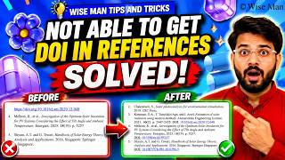 Not Able to Get DOI In References - Solved!