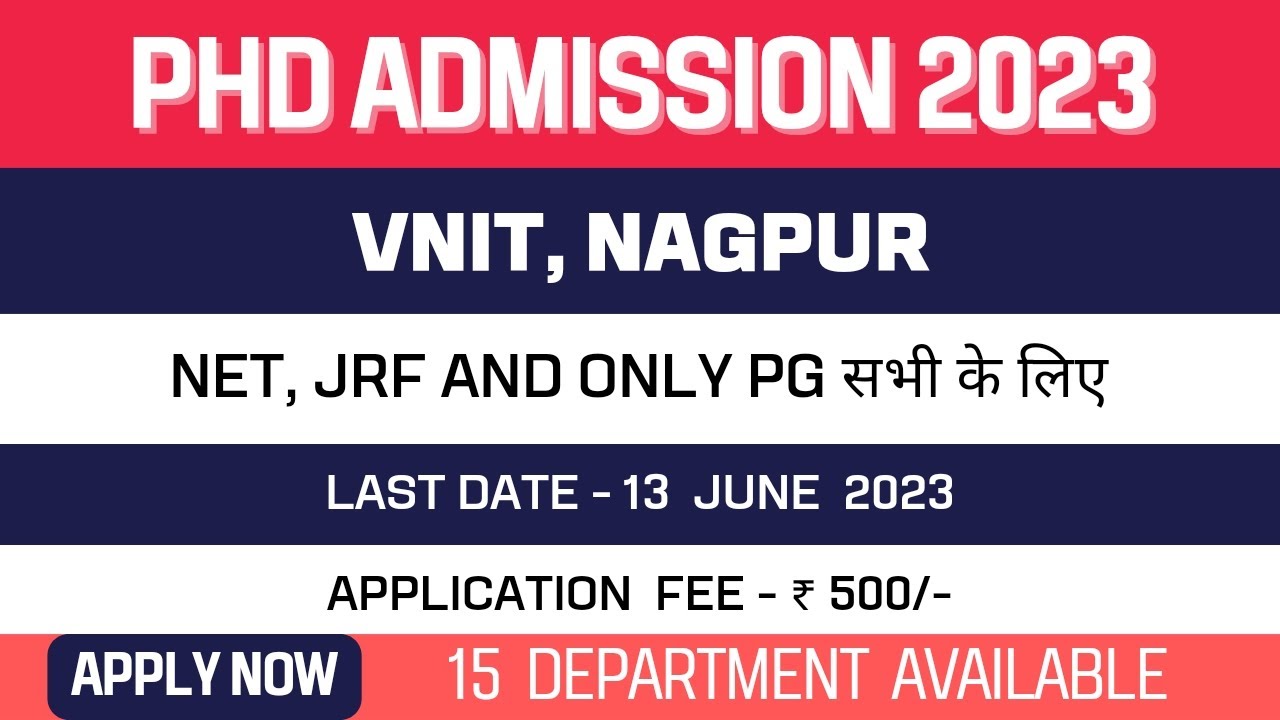 part time phd in vnit nagpur